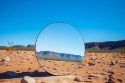 a mirror in the desert