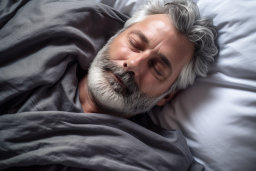 a man sleeping in bed