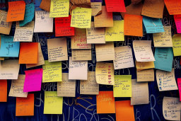 Wall of Colorful Sticky Notes