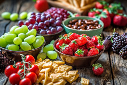 Assorted Fresh Fruits and Snacks