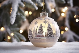 Festive Christmas Ornament in Snow