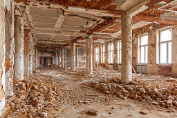 Interior of Dilapidated Building