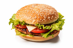 un hamburger avec de la laitue et de la tomate