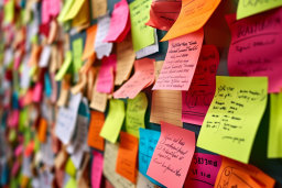 Wall Covered in Colorful Sticky Notes