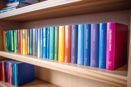 a row of books on a shelf