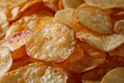 a pile of potato chips