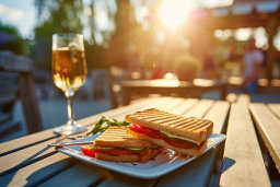 Alfresco Dining: Sandwich and Wine