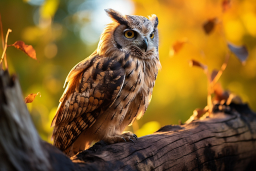 an owl on a log