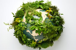"Earth Globe with Lush Greenery"