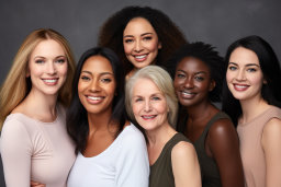a group of women smiling