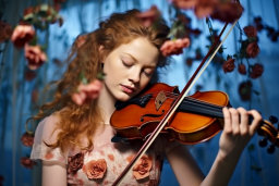Une femme jouant un violon