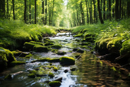 Un ruisseau dans une forêt