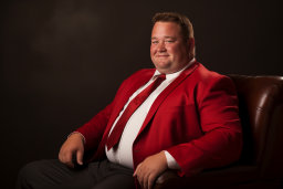 a man in a red suit
