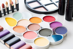 un groupe de produits de maquillage colorés