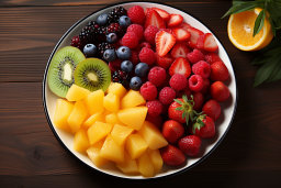 Un bol de fruits sur une table