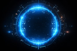 un cercle bleu avec des lumières