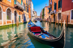 Venetian Canal with Gondola
