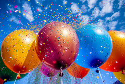 Colorful Balloons and Confetti Celebration