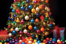 Colorful Christmas Tree with Gifts