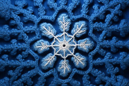 Intricate Blue and White Crochet Snowflake Pattern