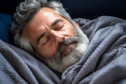 Un homme dormant dans une couverture