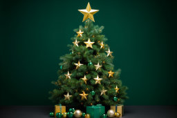 Festive Christmas Tree with Golden Decorations