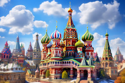 Colorful St. Basil's Cathedral in Moscow