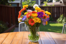 Colorful Bouquet of Flowers on a Table