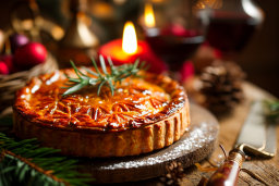 Festive Holiday Pie with Decorative Elements
