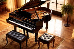 Elegant Grand Piano in Sunlit Room