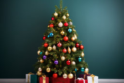 Festive Christmas Tree with Colorful Ornaments
