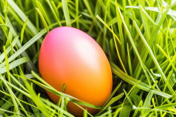 Colorful Egg in Green Grass