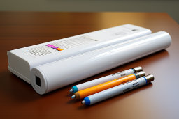 eine weiße Box mit zwei Stiften daneben