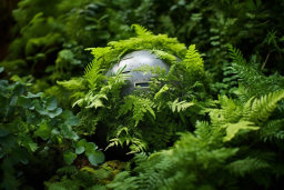 Overgrown Helmet in Ferns
