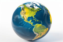 un globe avec une carte de la terre