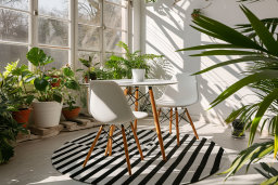 Sunny Indoor Plant Corner with Modern Furniture
