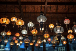 Array of Hanging Moroccan Lamps