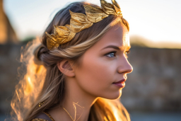 Une femme portant une couronne en or