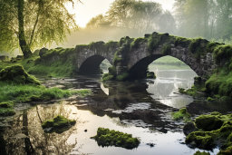 uma ponte de pedra sobre um rio