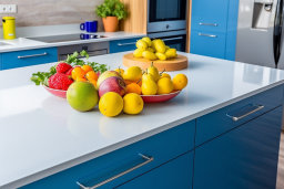 Bright Kitchen with Colorful Fruits