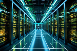 Futuristic Data Center Corridor