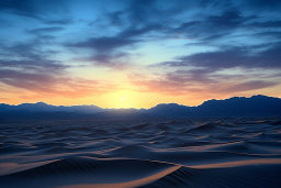 Sunset Over Desert Dunes