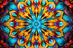 Vibrant Kaleidoscopic Mandala Pattern