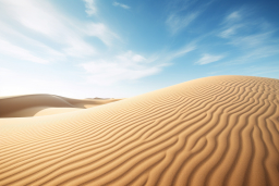 Una duna di sabbia con cielo blu e nuvole