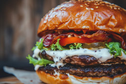 Mouthwatering Double Bacon Cheeseburger