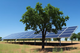 a solar panel in a field