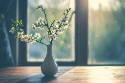 Tranquil Vase with Blossoming Branches