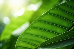 Close-up of Green Leaf Veins