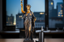 Lady Justice Statue in Office Setting