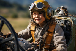 a child wearing a helmet and goggles